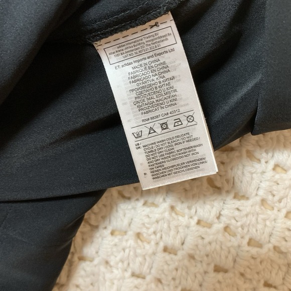 Adidas Danielle Cathari Womens Dress Size M Black Mock Neck Modern Striped White - Picture 6 of 13